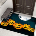 ArtZ® Very Scary Halloween Doormat - Pumpkins; White Moon / 19.7 inch by 31.5 inch (50x80 cm)
