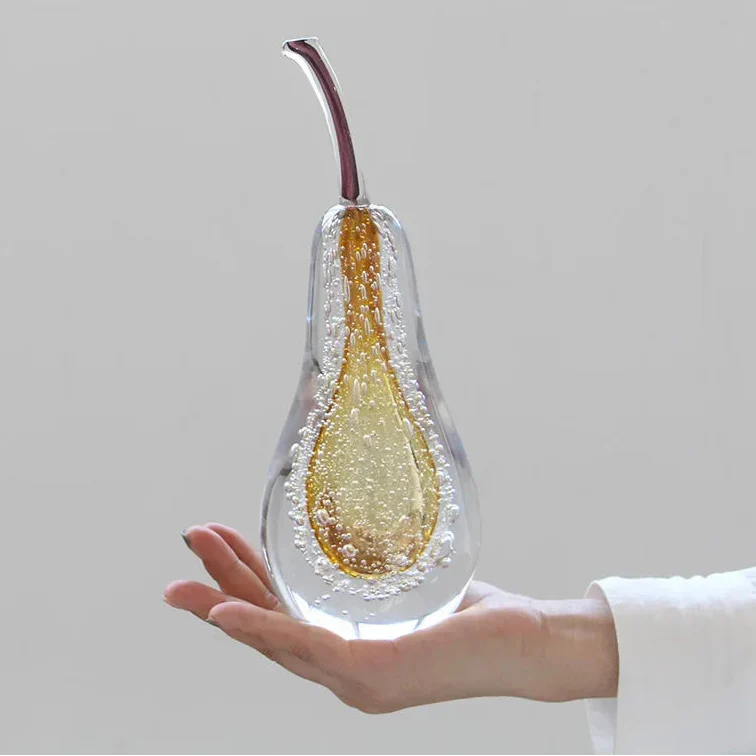 ArtZ® Aurora Glass Fruit Sculpture - Pear