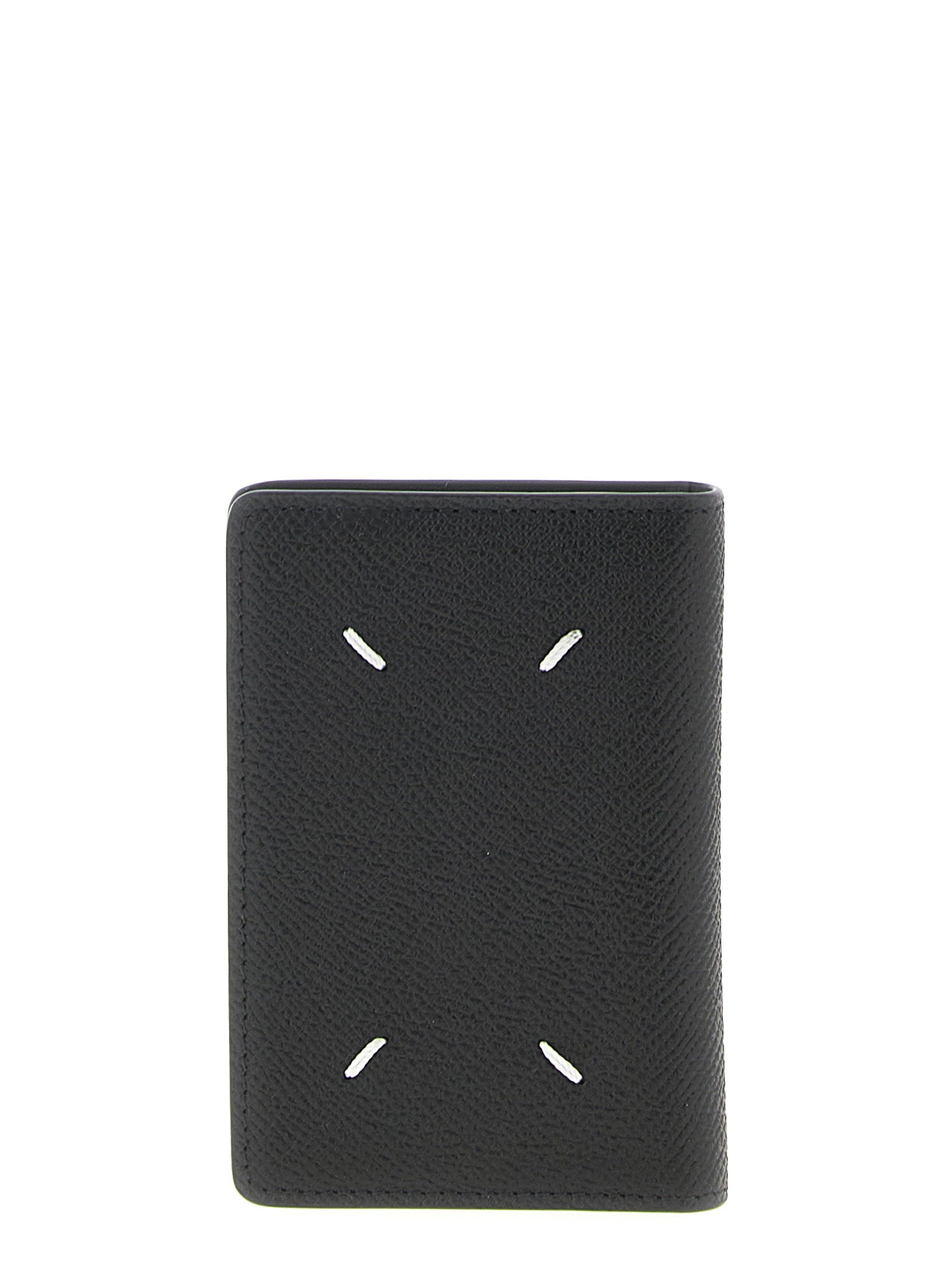 Maison Margiela Leather with Signature Stitching Card Case — Black