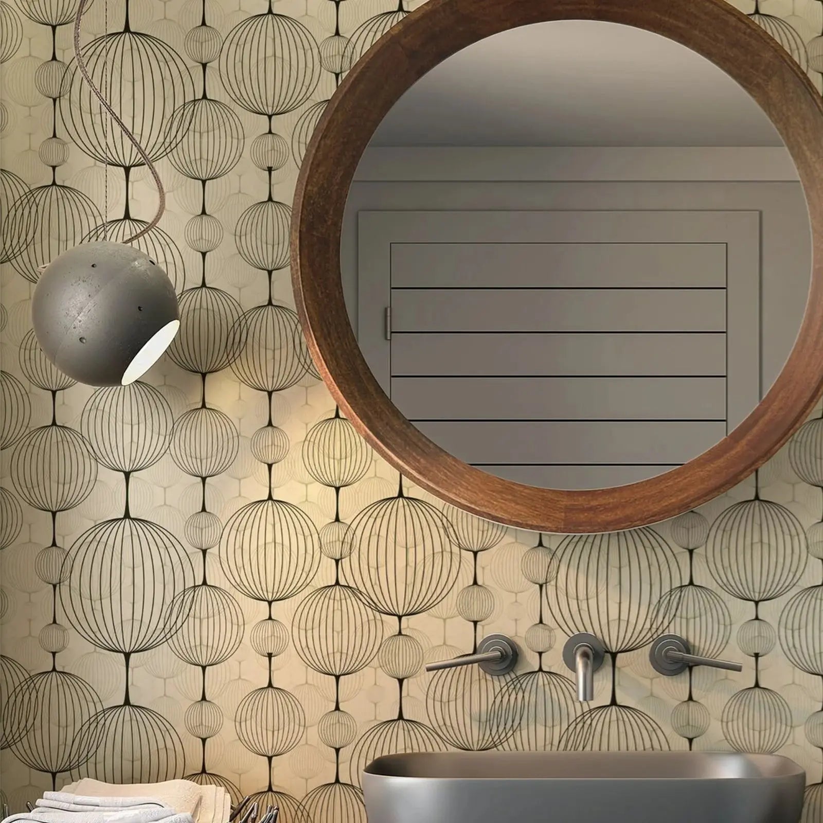 Abstract Circles & Arcs Geometric Wallpaper