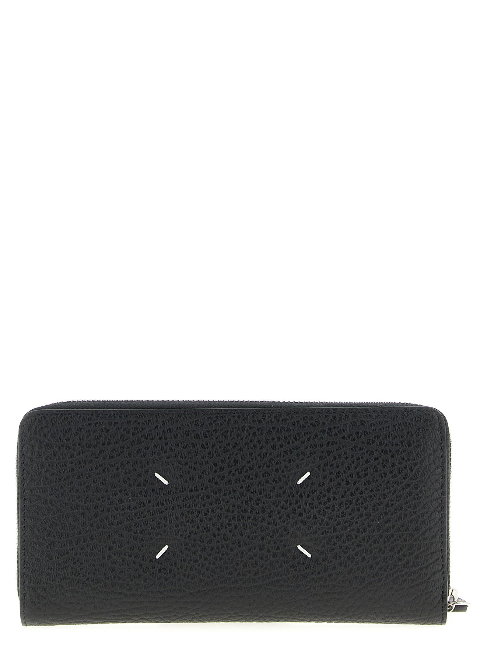 Maison Margiela Stitching Logo Leather Wallet — Black