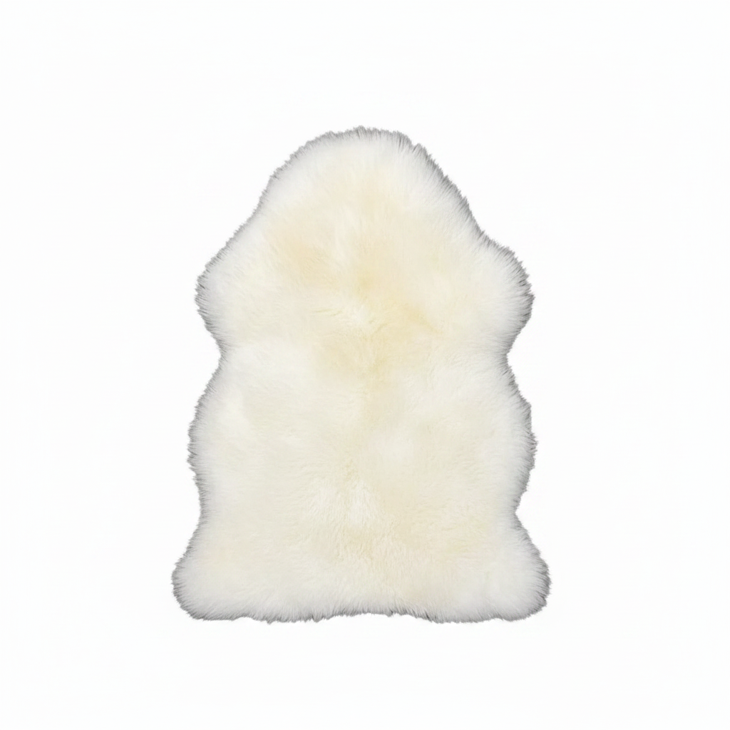 Genuine Sheepskin Shag Rug — Natural White