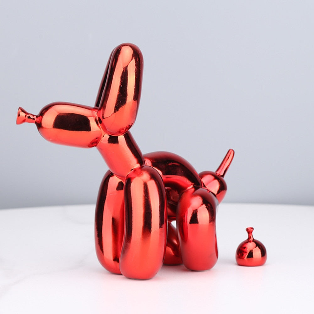 ArtZ® Balloon Dog Doing Business Sculpture - Electroplated Red