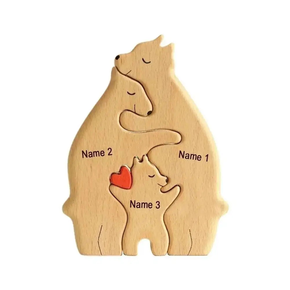 ArtZ® Wooden Bear Sculptures - 3 Bears