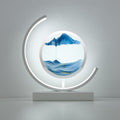 ArtZ® Sand And Water Moving Art LED Moon Lamp - White Moon - Blue Sand