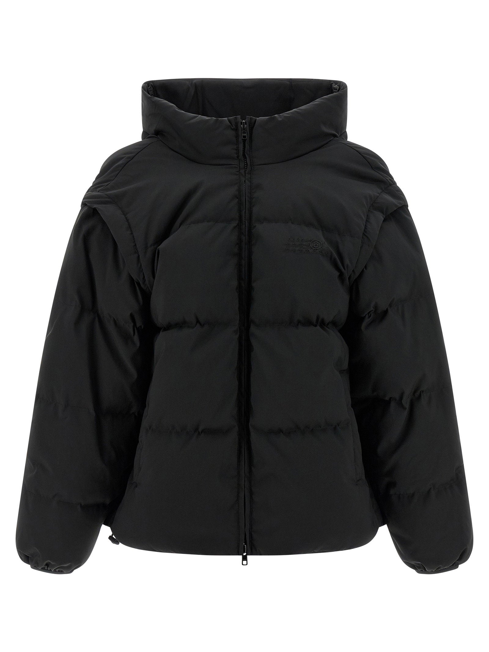 Mm6 Maison Margiela Quilted Goose Feather Padded Down Jacket — Black