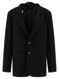 Mm6 Maison Margiela Wool with Back Panel Design Blazer — Black