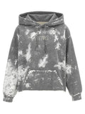 Mm6 Maison Margiela Paint-Stained Cotton Hoodie — Gray