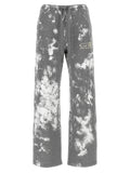 Mm6 Maison Margiela Paint-Splattered Mélange Cotton Joggers — Gray
