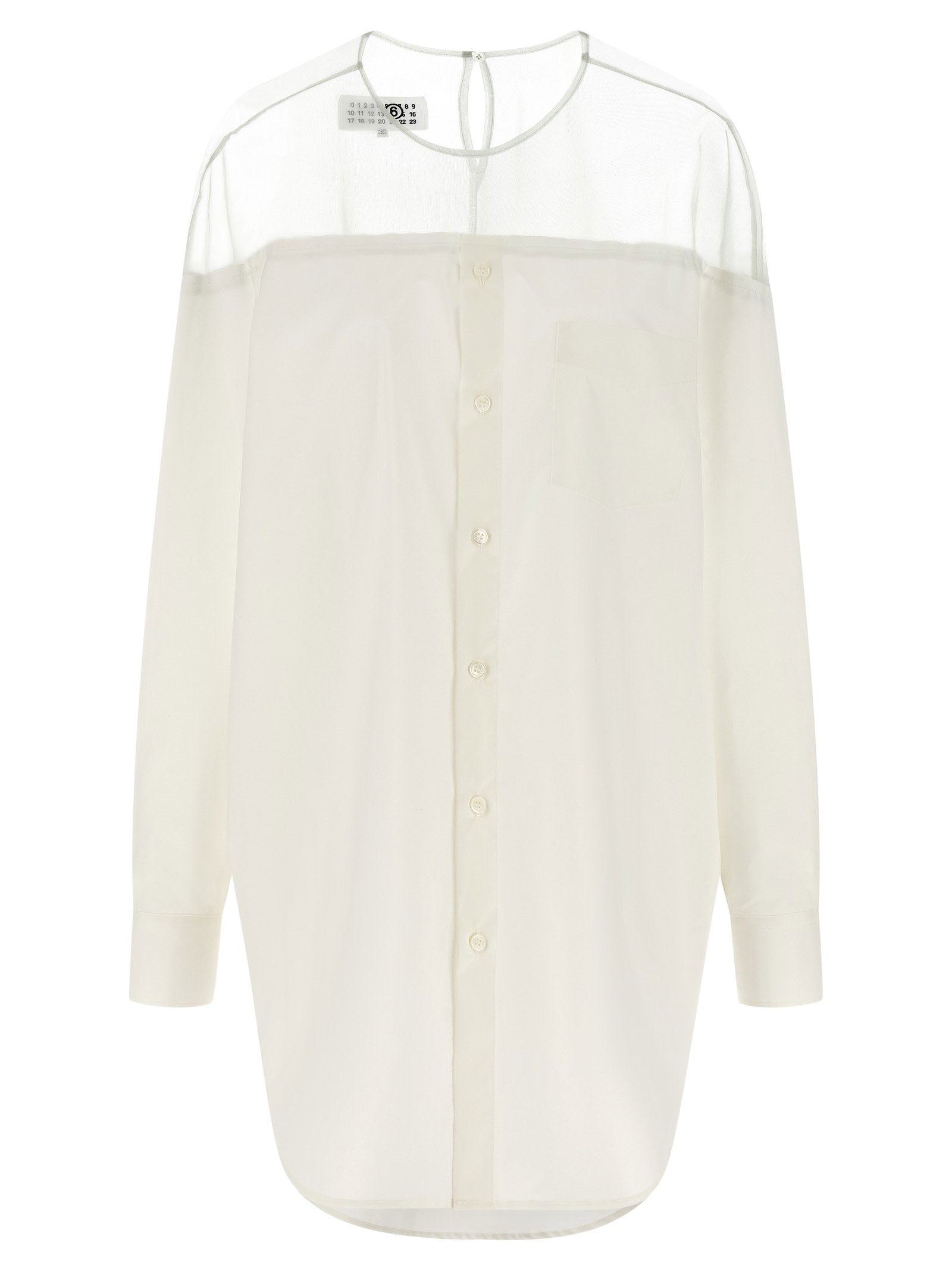 Mm6 Maison Margiela Tulle Insert Shirt — White