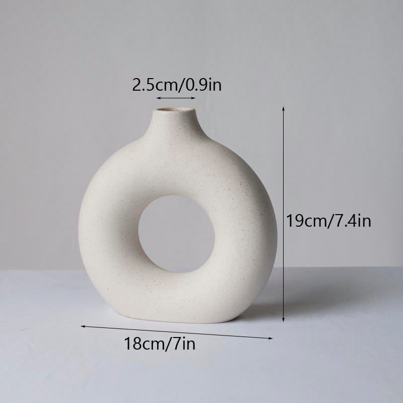 ArtZ® Hollow Ceramic Vase - White Medium