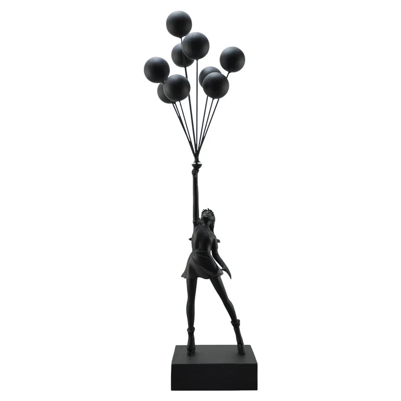 ArtZ® Up & Away Sculpture - Black Balloons; Black Girl