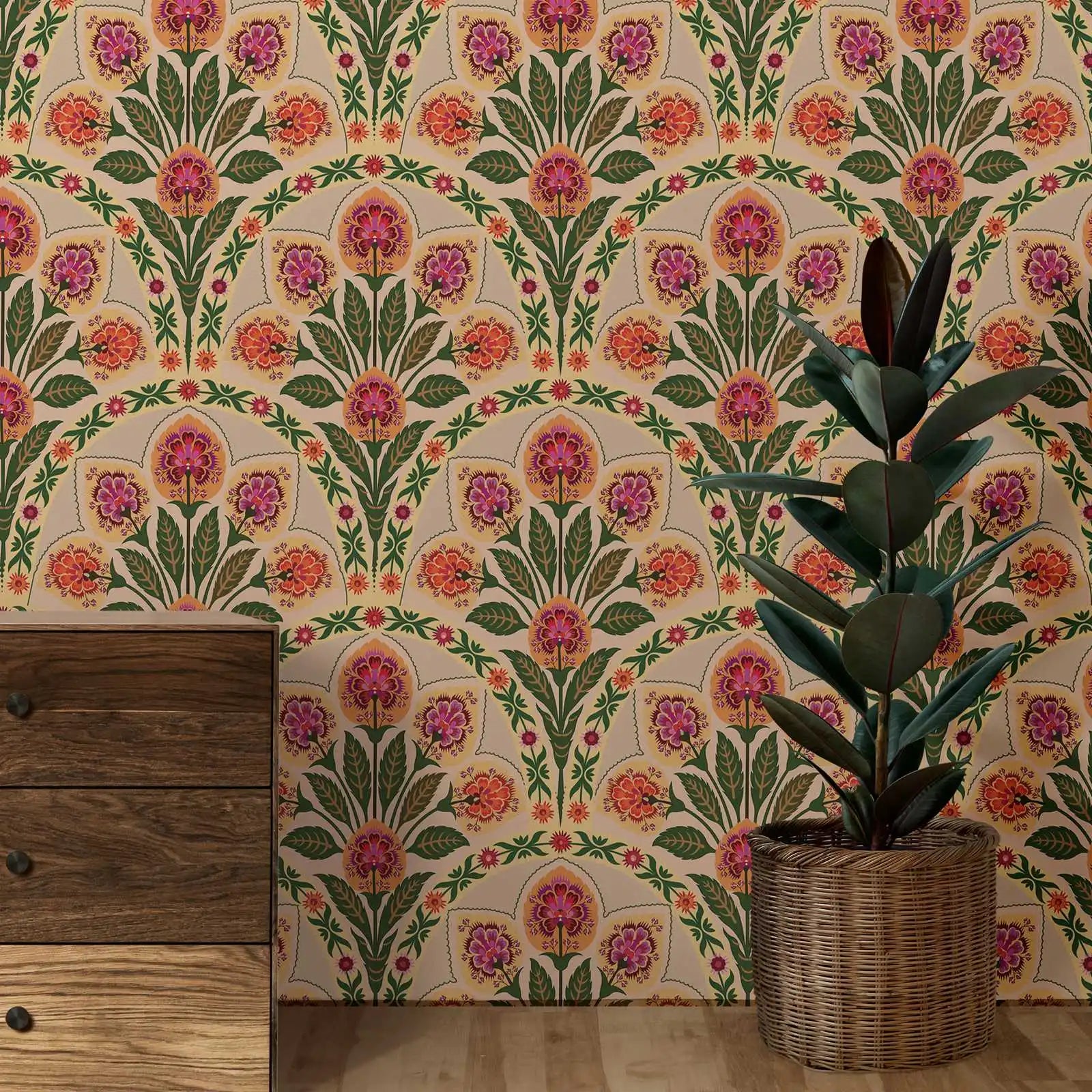 Vintage Floral Art Wallpaper