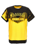 Maison Margiela Fringe-Trimmed Layered Cotton T-shirt — Yellow