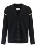 Maison Margiela Virgin Wool with Elbow Patches Cardigan — Black