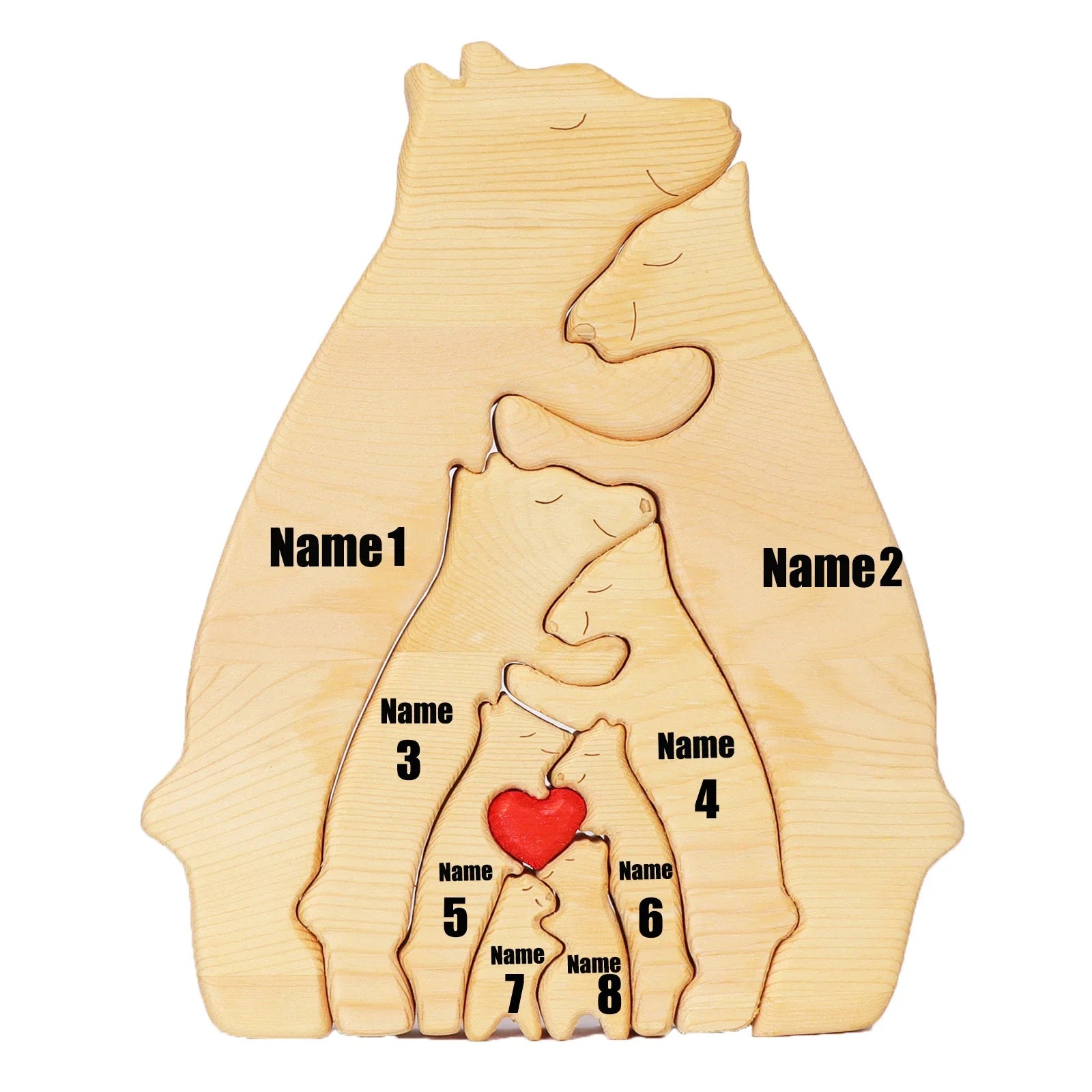 ArtZ® Wooden Bear Sculptures - 8 Bears