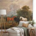 Vintage Landscape With Horses Mural