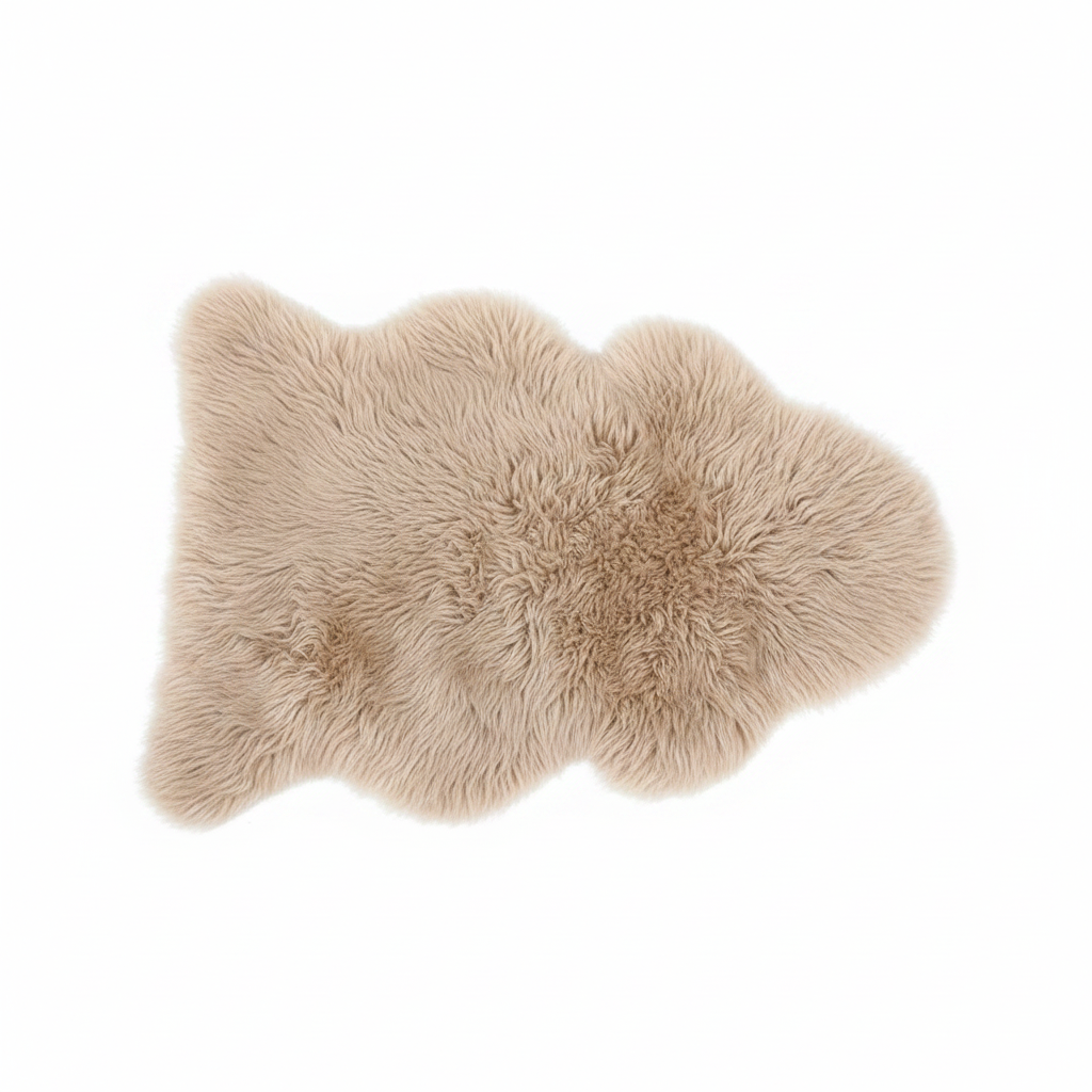 Genuine Sheepskin Shag Rug — Bean Beige