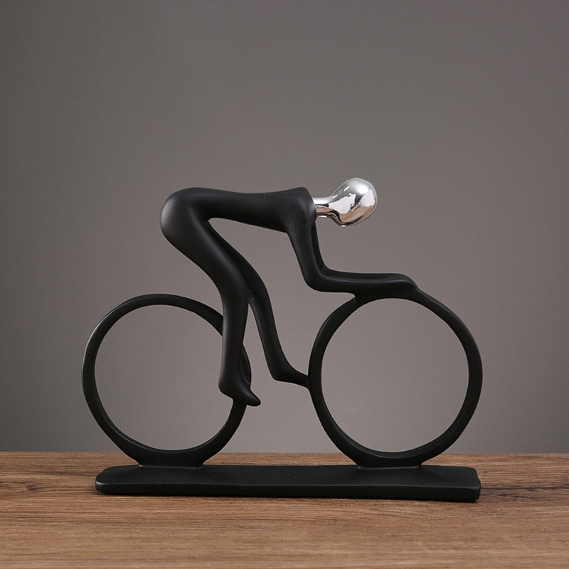 ArtZ® Nordic Abstract Cyclist Sculpture - Silver