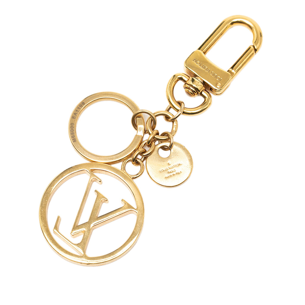 Gold Plated LV Circle Key Holder and Bag Charm