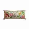 Emerald Leopard Velvet Floral Throw Pillow