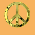 ArtZ® Reflect Peace Stainless Steel Sculpture - Gold / 15.7 inch Diameter (40 cm)