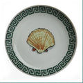 Poseidon's Journey Green Scallop Shell Decorative Ceramic Plate