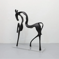 ArtZ® Hollow Hooves Horse Sculpture - Black With Base