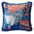 Imperial Crane Velvet Chinoiserie Throw Pillow