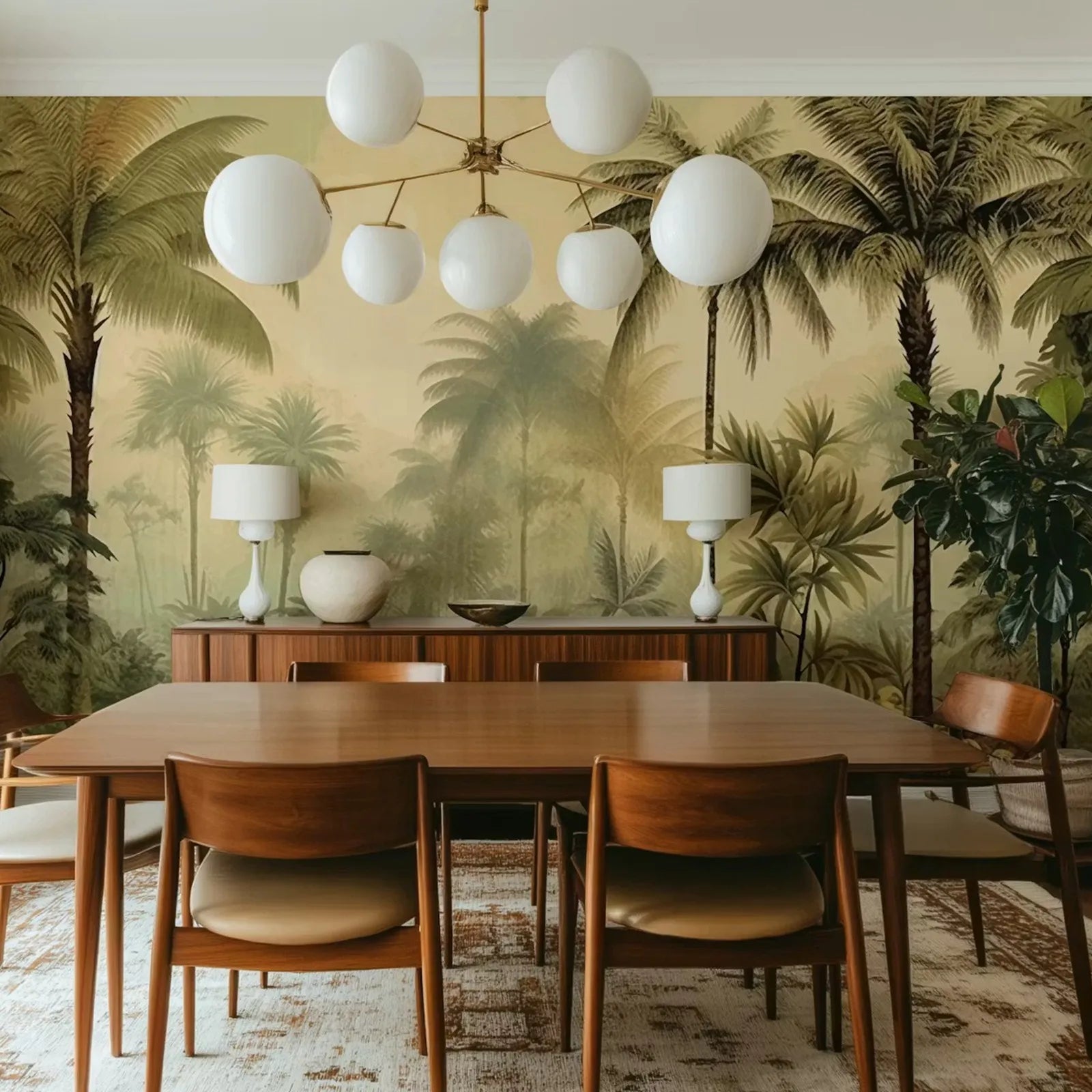 Tropical Palm Leaf Mural