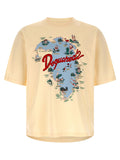 Dsquared2 Destination-Print T-Shirt — Cream