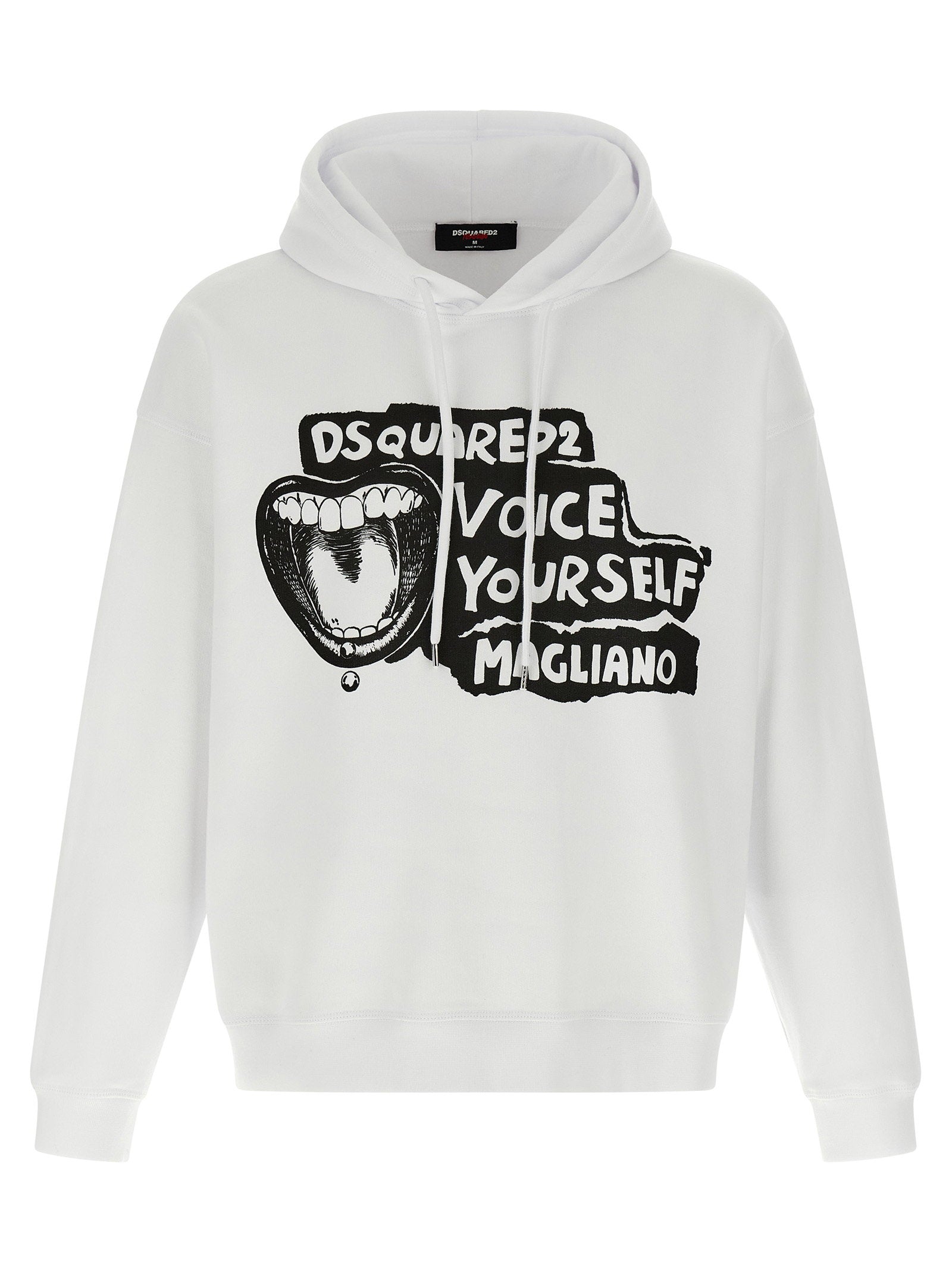 Dsquared2 Graphic Print Hoodie — White