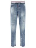 Dsquared2 Distressed Denim Jogger Jeans — Blue