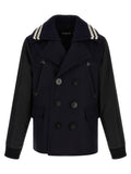 Dsquared2 Hybrid Wool Peacoat Coat — Black