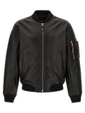 Dsquared2 Leather Bomber Jacket — Black