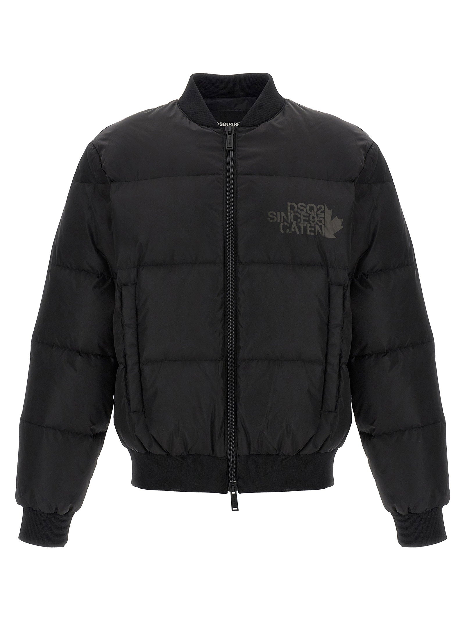 Dsquared2 Padded Nylon Bomber Jacket — Black