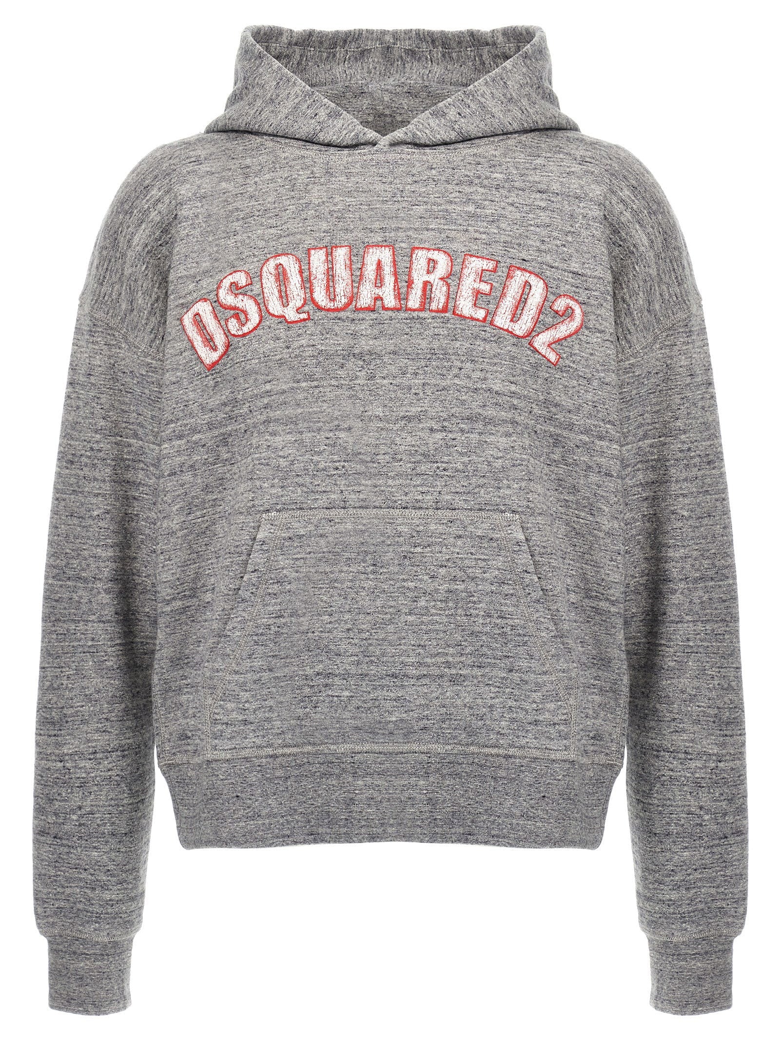 Dsquared2 Logo-Embossed Hoodie — Grey