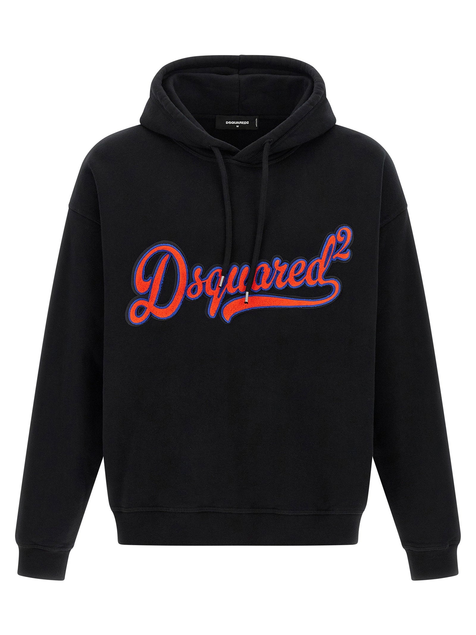 Dsquared2 Logo-Embroidered Hoodie — Black