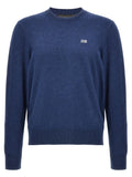 Dsquared2 Logo-Patch Cotton Crewneck Sweater — Blue
