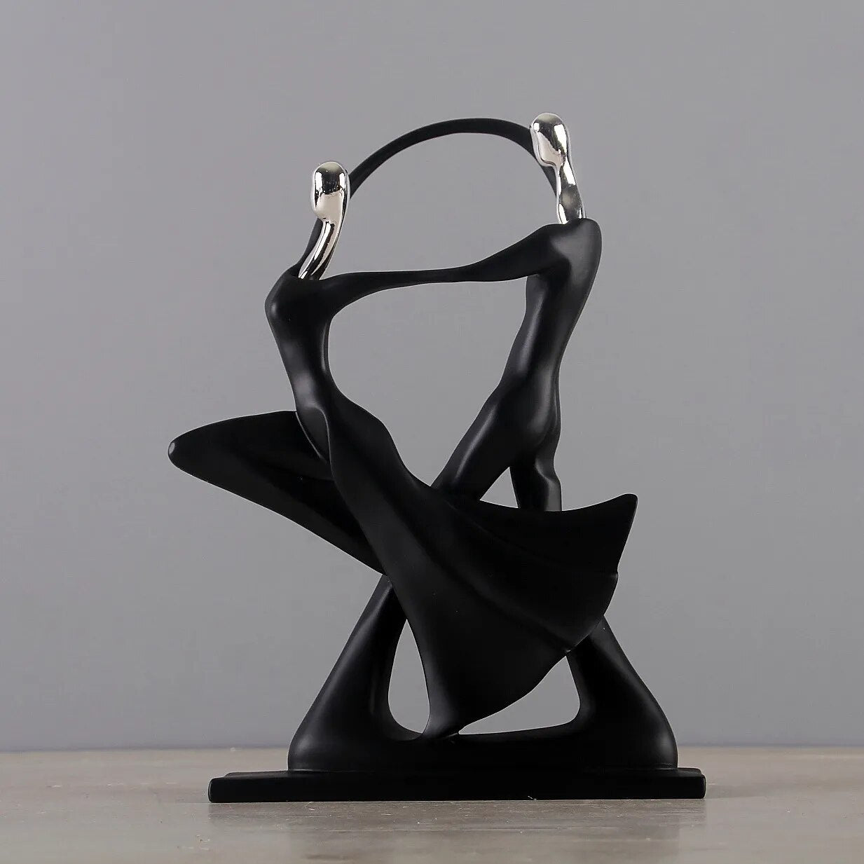ArtZ® Nordic Abstract Dancing Couple Sculptures - Latin; Height 11 inch (28 cm)