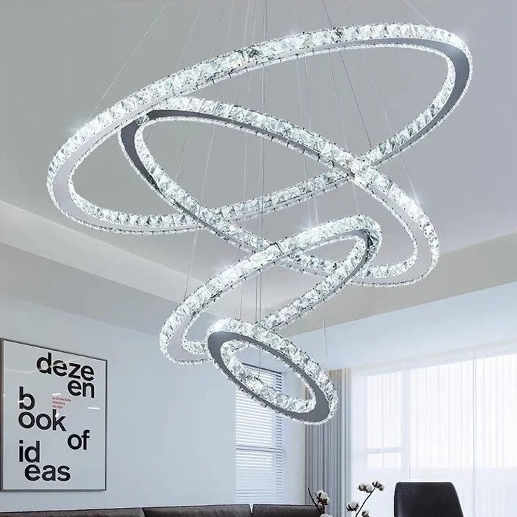 ArtZ® Eternity K9 Crystal Chandelier - 4 Rings - 8 inch; 16 inch; 23 inch; 31 inch (20cm; 40cm; 60cm; 80cm)