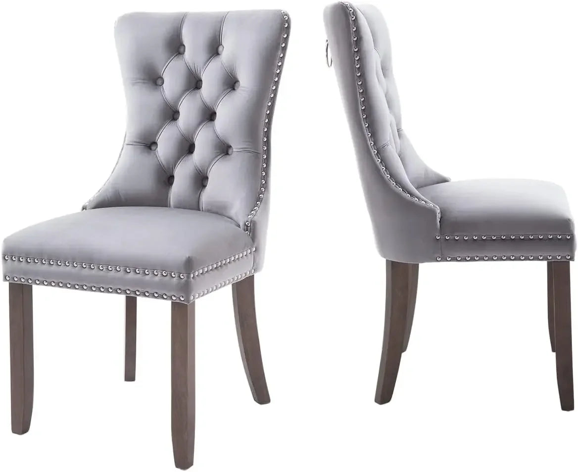 ArtZ® Royale Dining Chairs, Set of 6 Chairs - Light Grey (Set of 6 Chairs)