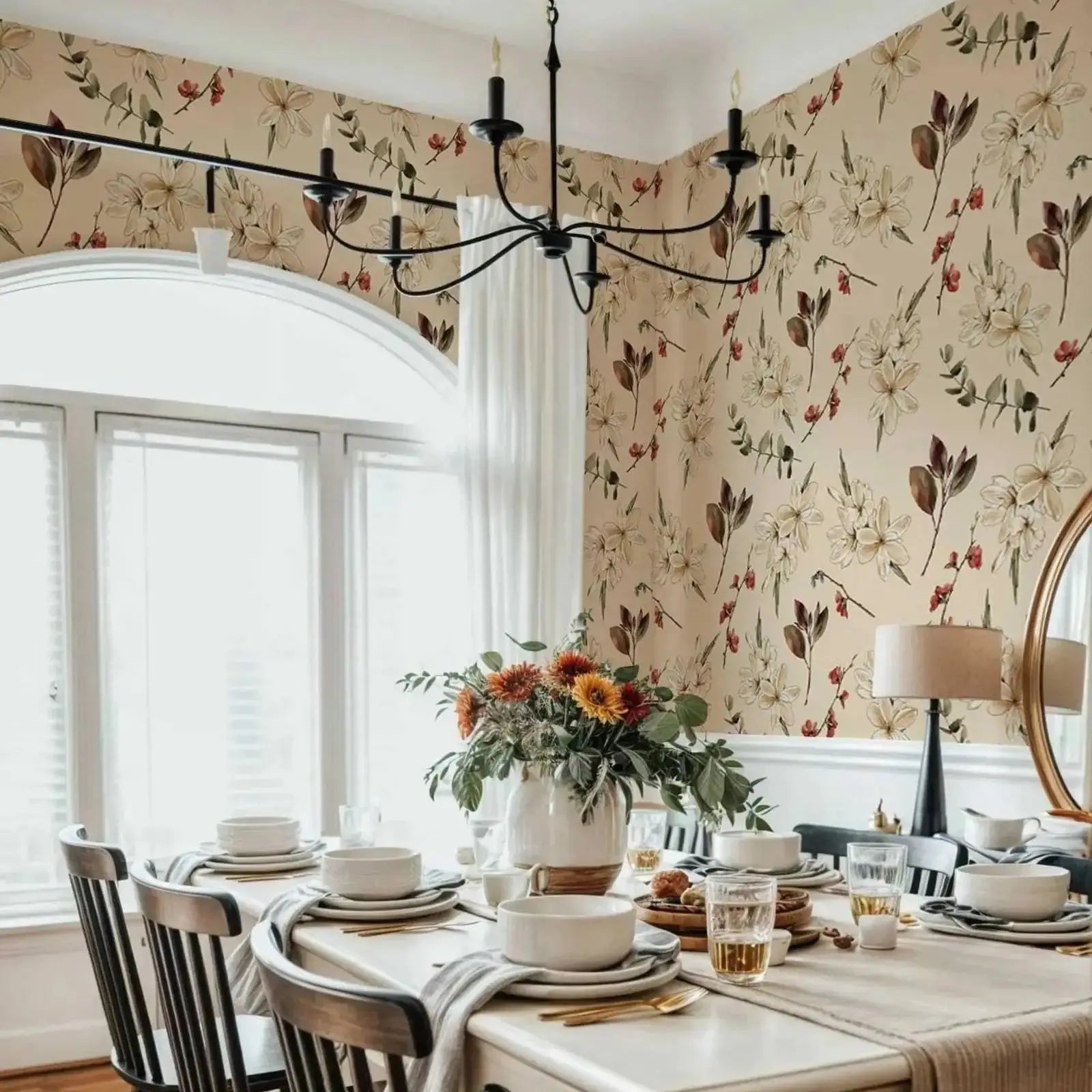 Watercolor Botanical Floral Wallpaper