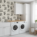 Vintage Irons Laundry Wallpaper