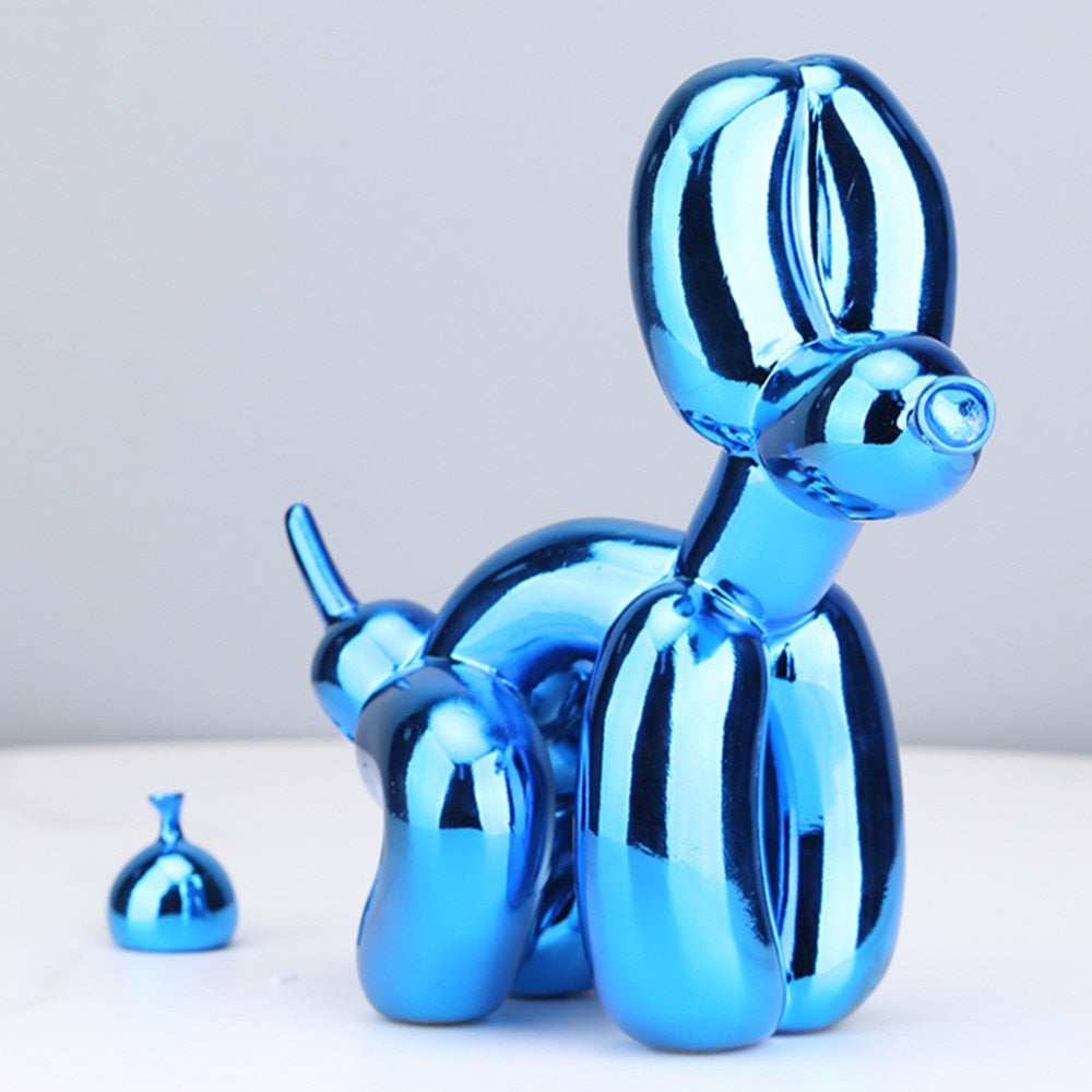 ArtZ® Balloon Dog Doing Business Sculpture - Electroplated Blue