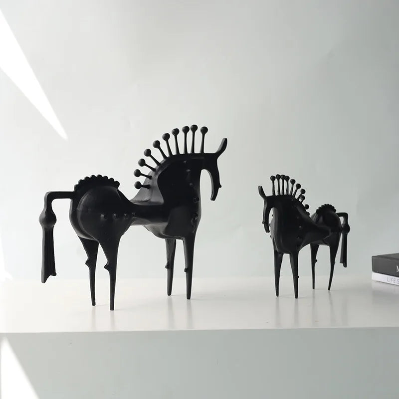 Abstract Horse Metal Figurine