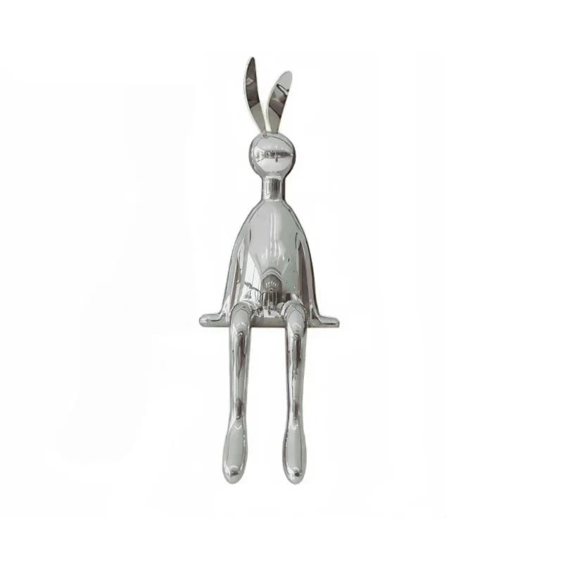 ArtZ® Shiny Hops Stainless Steel Sculpture - Silver Large; Height: 18.9 inch (48 cm)