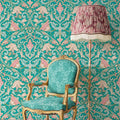 Pink Art Deco Floral Wallpaper