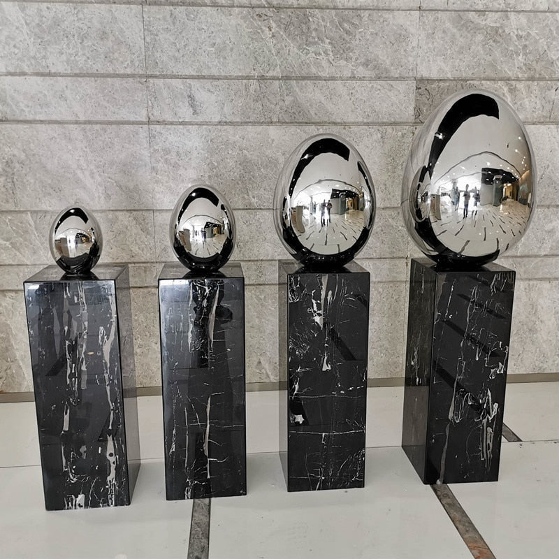 ArtZ® Stainless Steel Oval Egg Sculptures