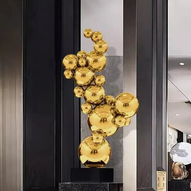 ArtZ® Bubbles Stainless Steel Sculpture - Large Gold; Height 24 inch (61 cm)